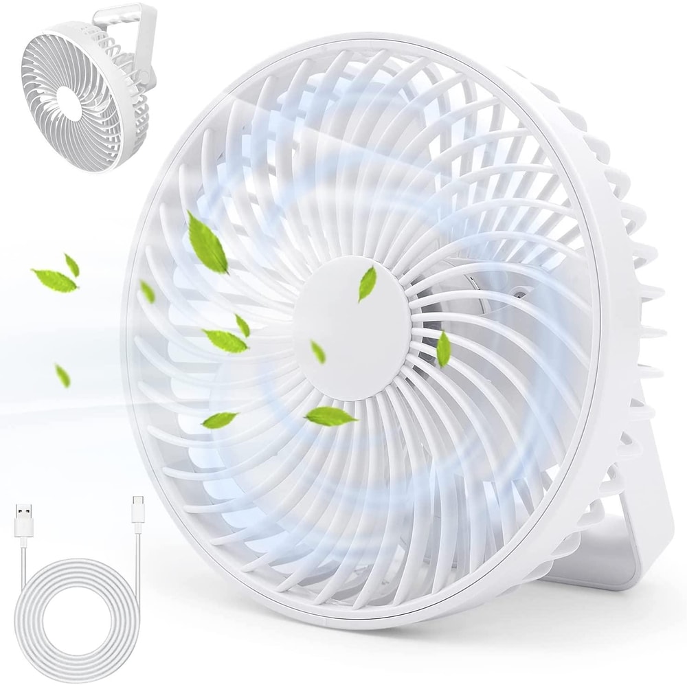 Rechargeable Camping Fan With LED Light Portable Outdoor Tent Fan For Travel And Emergency Use 2