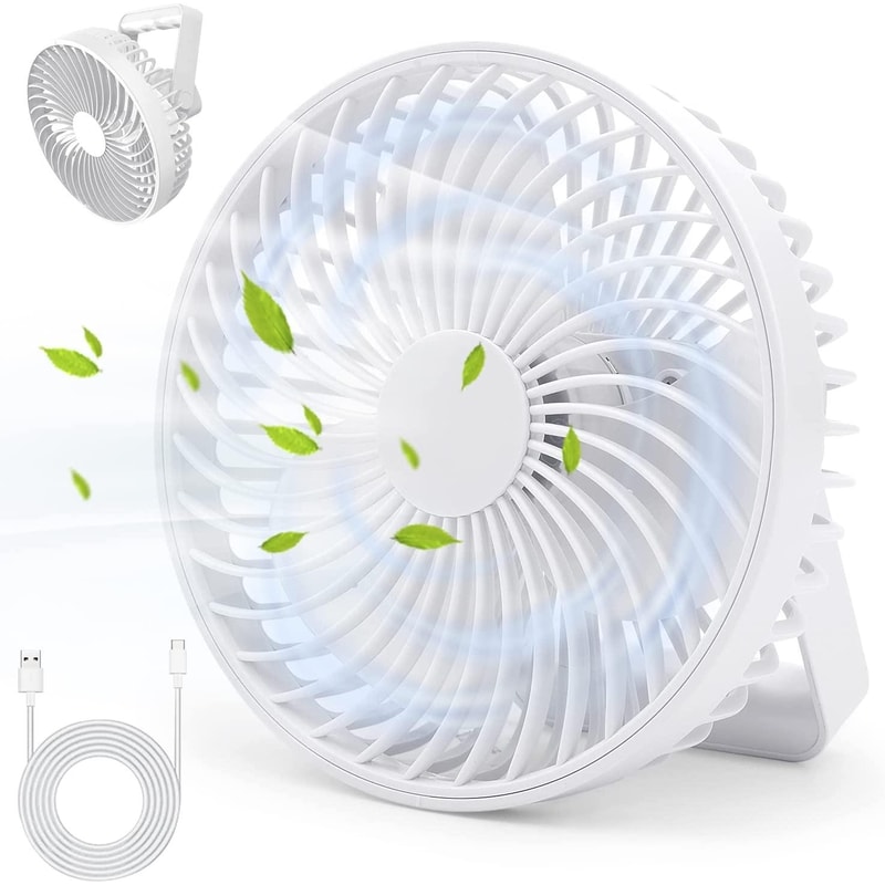 Rechargeable Camping Fan With LED Light Portable Outdoor Tent Fan For Travel And Emergency Use 2