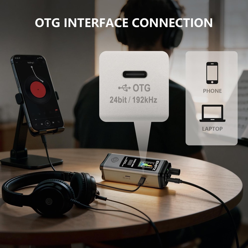 Portable Headphone Amplifier With Display Stereo Mono Studio Monitor Amp For Musicians 9