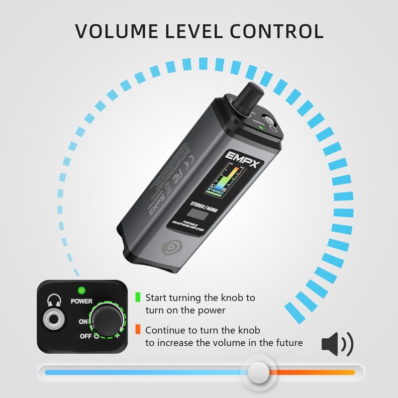 Portable Headphone Amplifier With Display Stereo Mono Studio Monitor Amp For Musicians 13