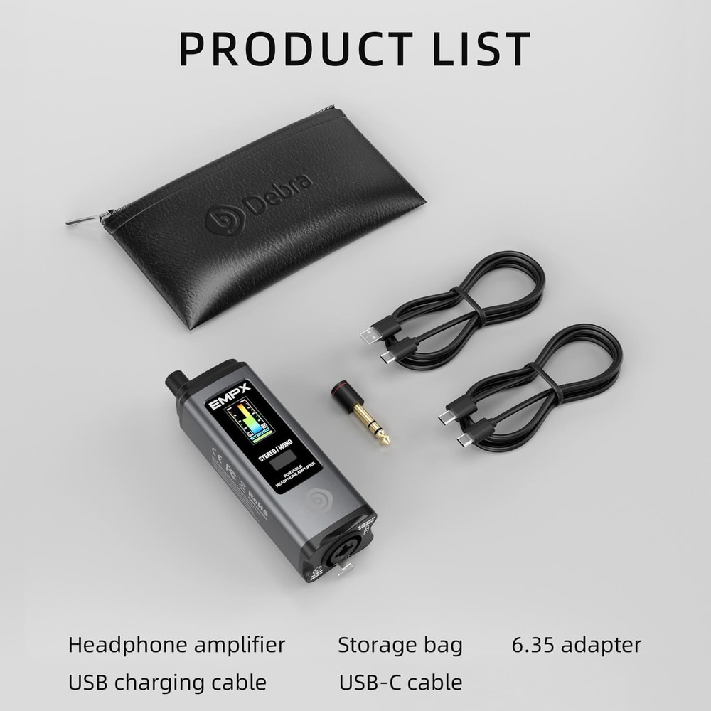 Portable Headphone Amplifier With Display Stereo Mono Studio Monitor Amp For Musicians 5