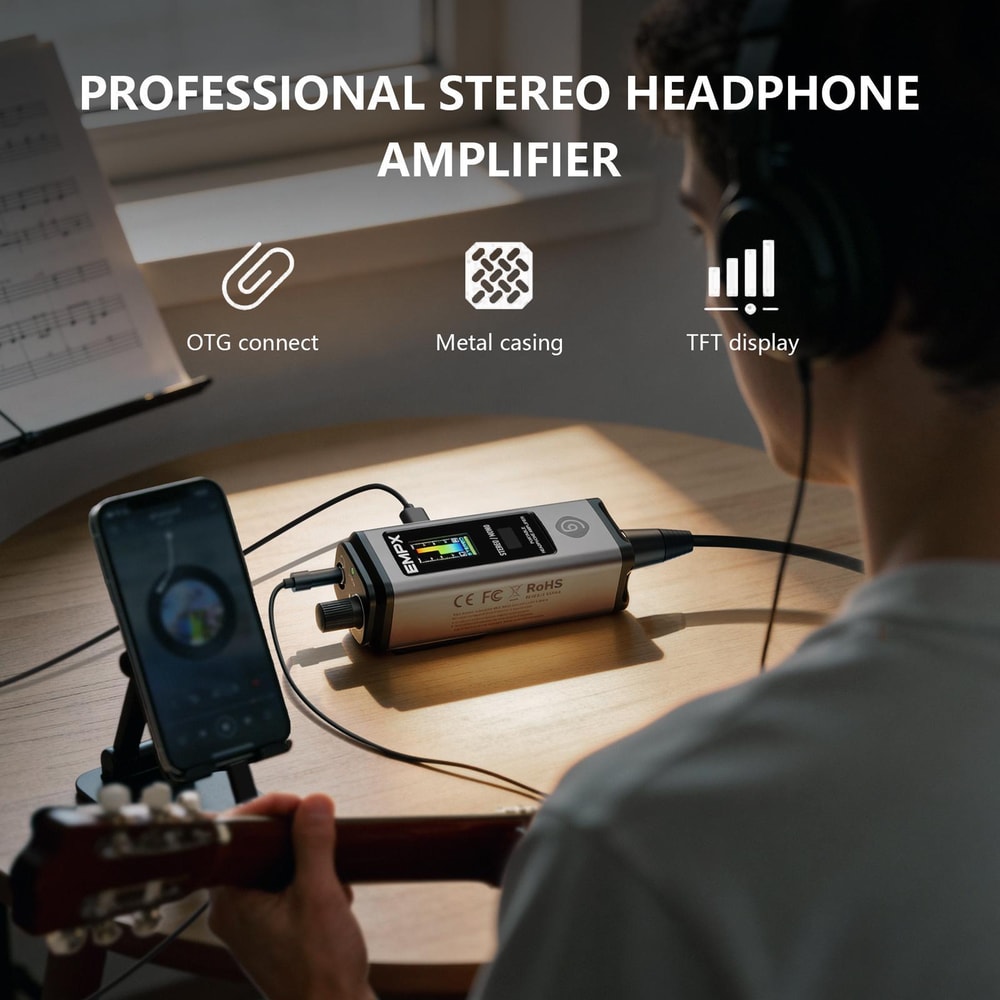 Portable Headphone Amplifier With Display Stereo Mono Studio Monitor Amp For Musicians 6