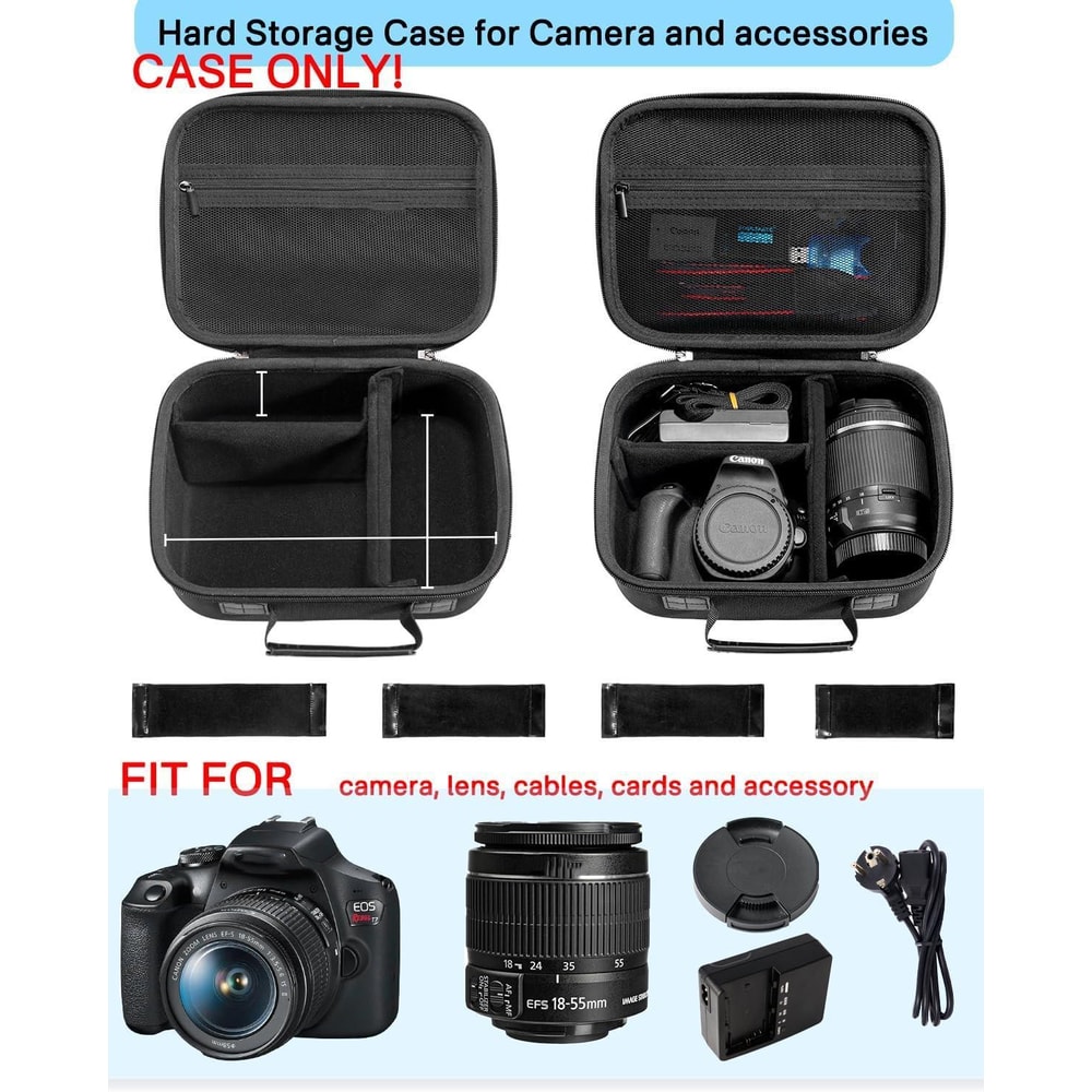 Waterproof DSLR Camera Bag Travel Case with Custom Dividers for Canon and Mirrorless Cameras