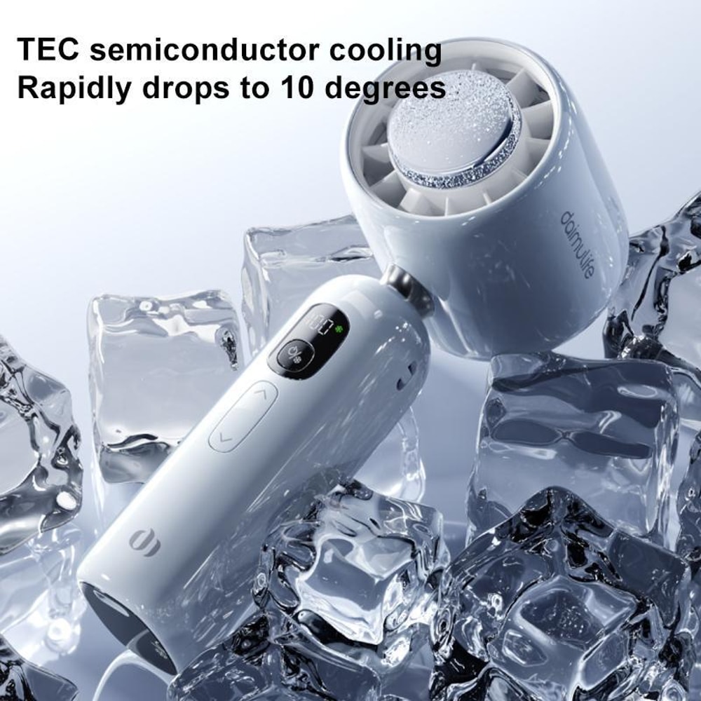 High Speed Cooling Fan, Silent Handheld Portable Fan, Ice Cooling USB Rechargeable Fan