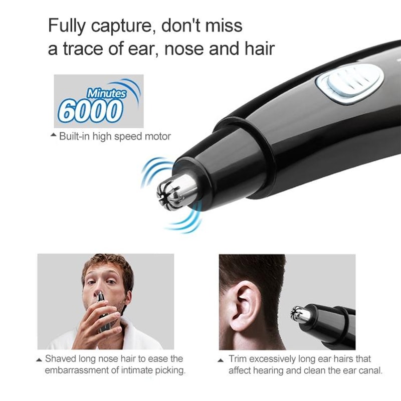 Waterproof Rechargeable Nose Hair Trimmer and Eyebrow Trimmer for Men