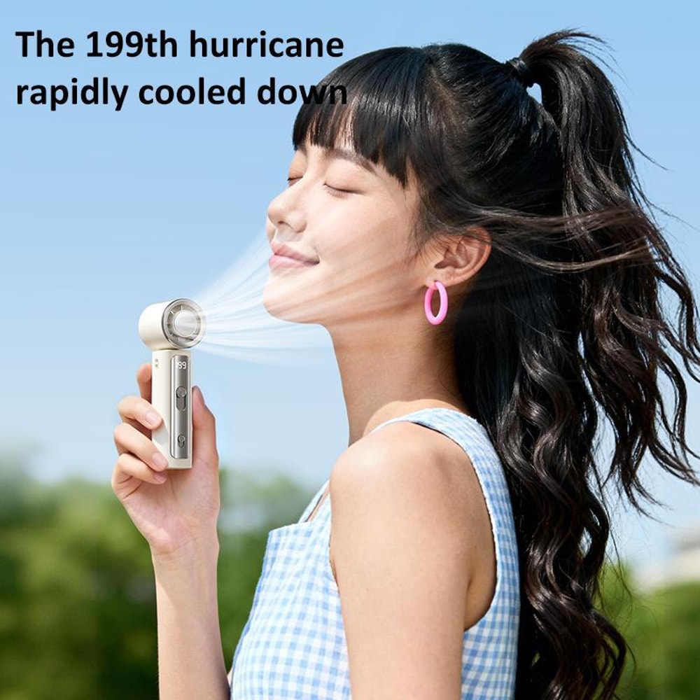 Portable Cooling Fan Mini Handheld Fan Rechargeable Personal Cooling Device With Digital Display 14