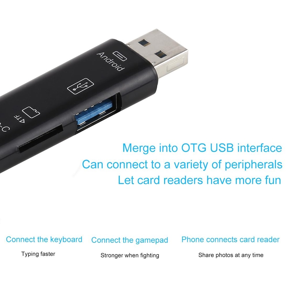 3 in 1 OTG Card Reader USB Micro USB Type C Adapter for Fast Data Transfer
