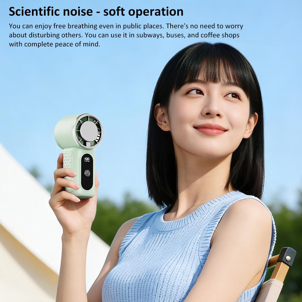 Turbo IceFlow Portable Cooling Fan Rechargeable Mini Handheld Fan With Speeds 9