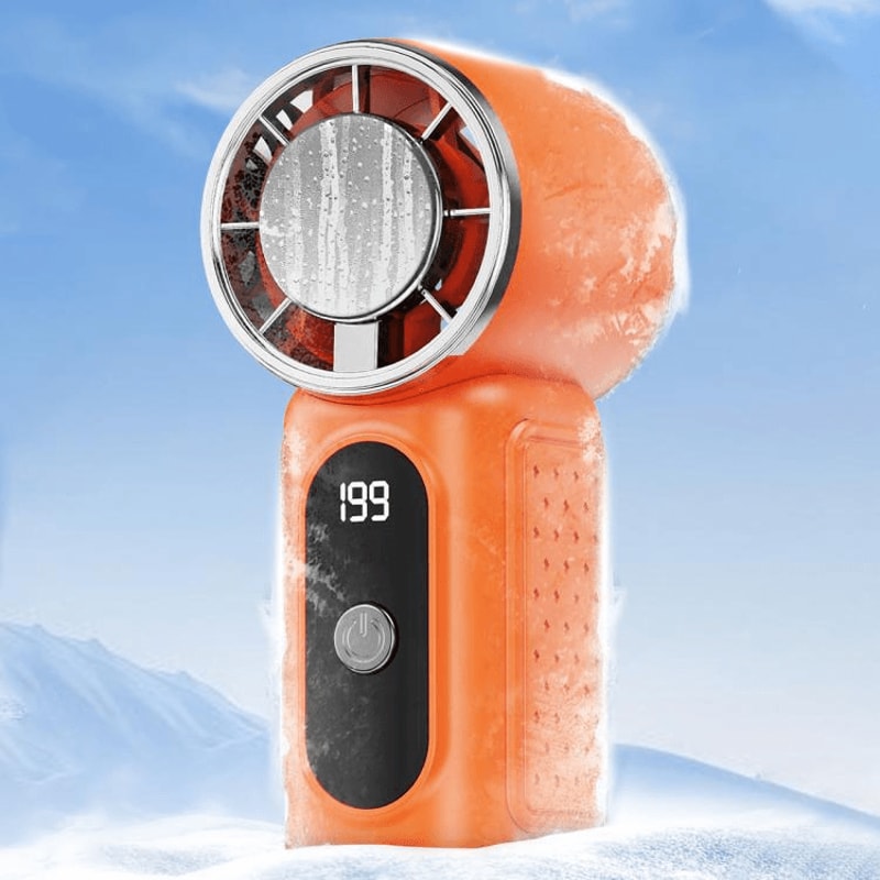 Turbo IceFlow Portable Cooling Fan Rechargeable Mini Handheld Fan With Speeds 13