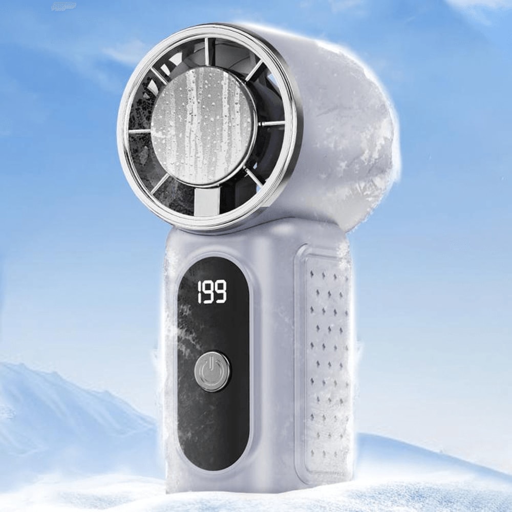 Turbo IceFlow Portable Cooling Fan Rechargeable Mini Handheld Fan With Speeds 14