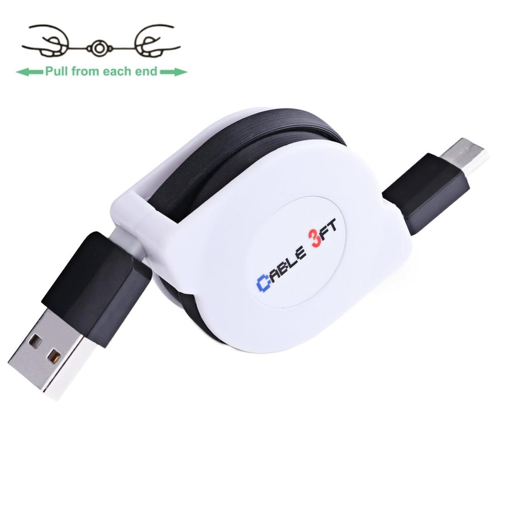 Portable USB C Retractable Cable Fast Charging Type C Data Sync Cord 1