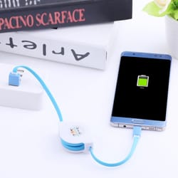 portable usb c retractable cable fast charging type c data sync cord