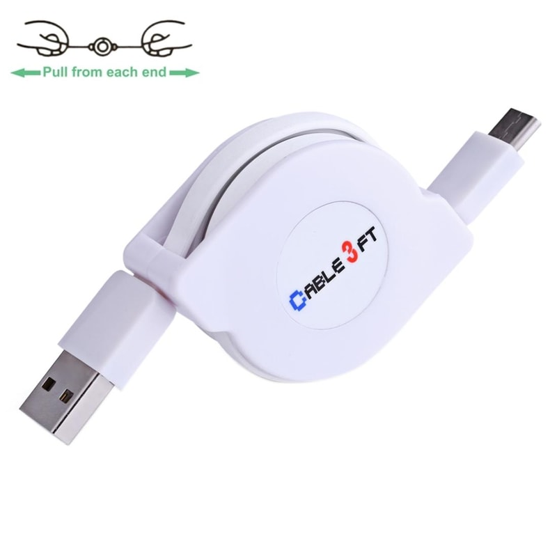 Portable USB C Retractable Cable Fast Charging Type C Data Sync Cord 5