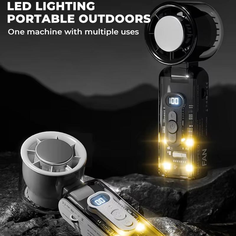 High Speed Folding Cooling Fan Portable Handheld Turbo Fan USB Rechargeable