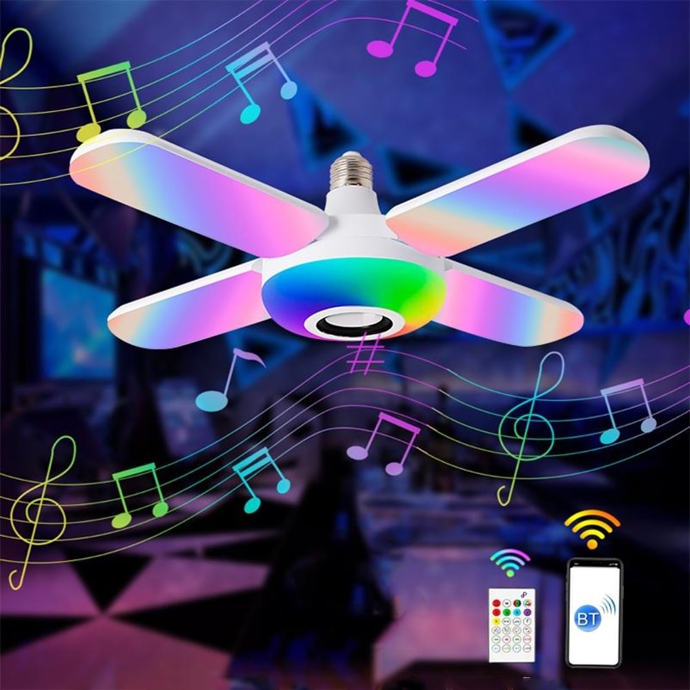 Bluetooth RGB Music Light Bulb with Remote Speaker Color Changing LED