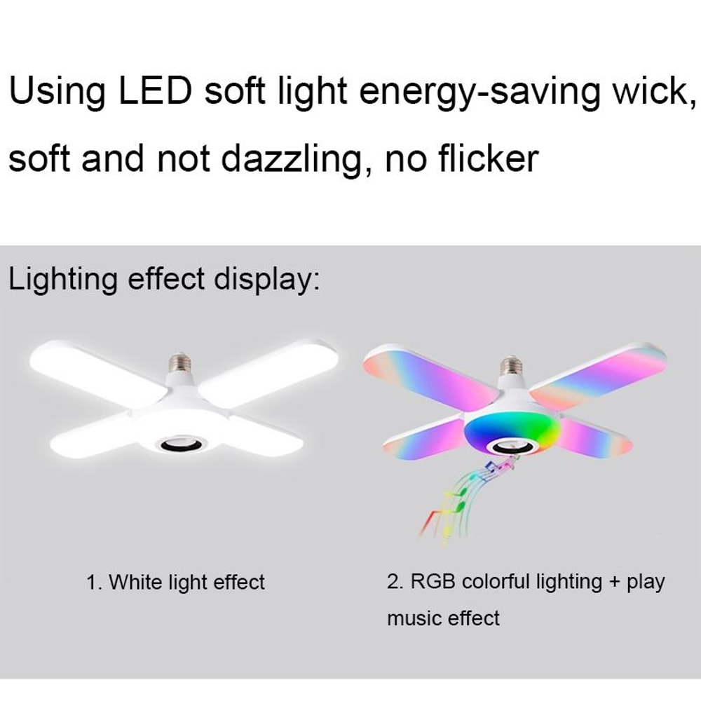 Bluetooth RGB Music Light Bulb with Remote Speaker Color Changing LED