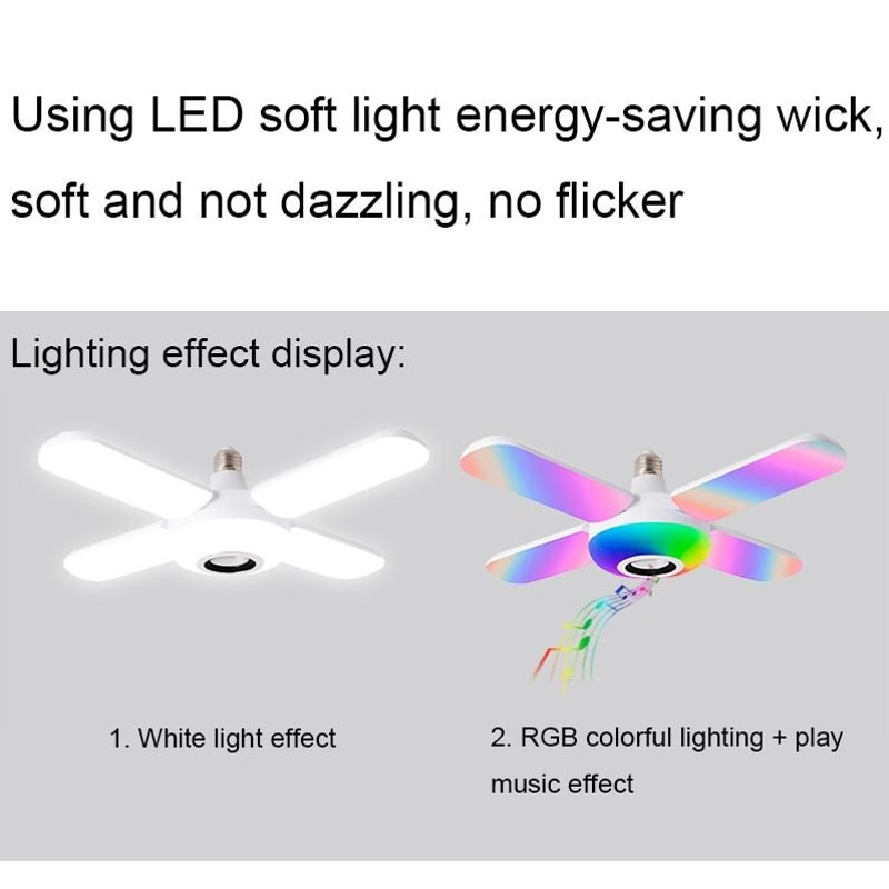 Bluetooth RGB Music Light Bulb with Remote Speaker Color Changing LED