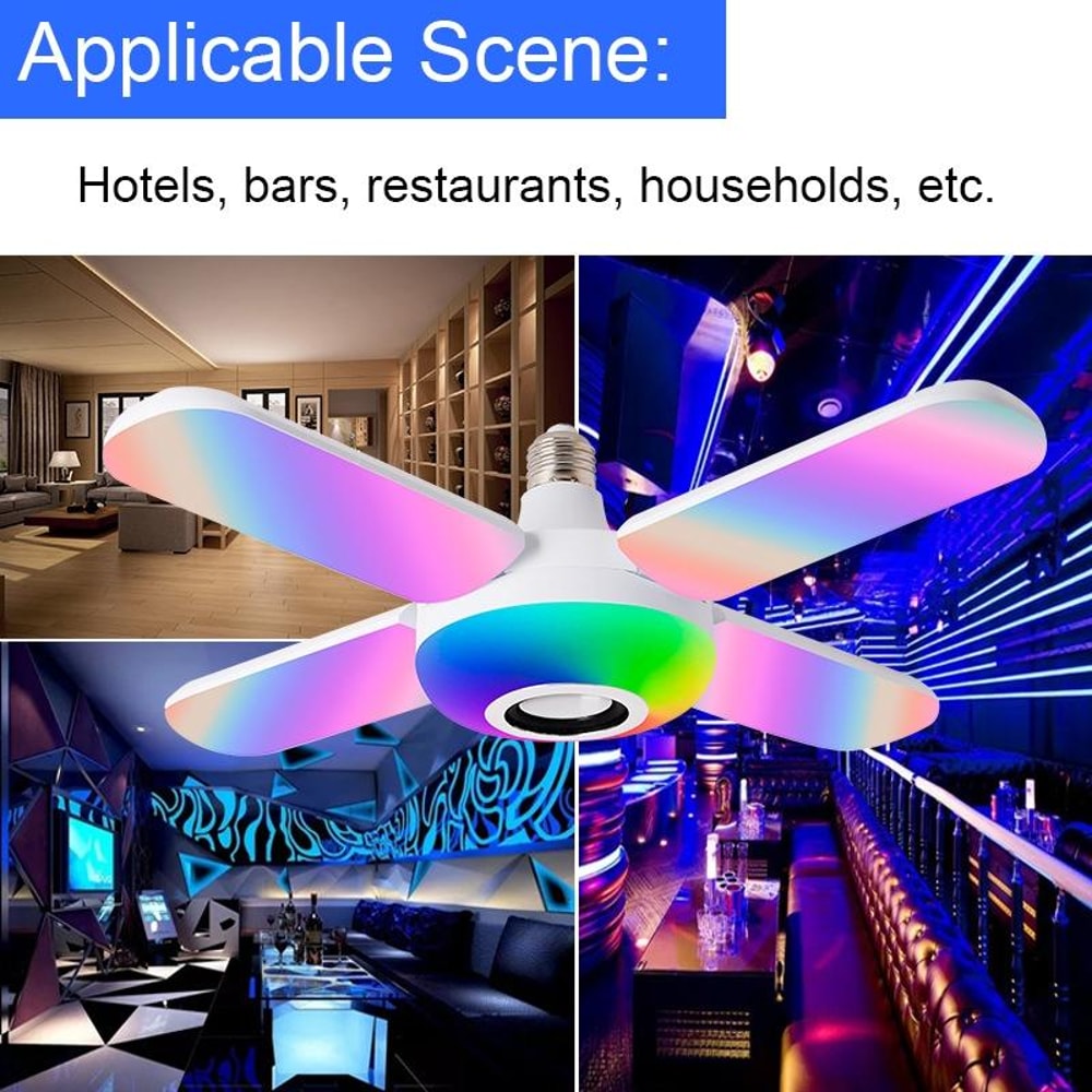 Bluetooth RGB Music Light Bulb with Remote Speaker Color Changing LED
