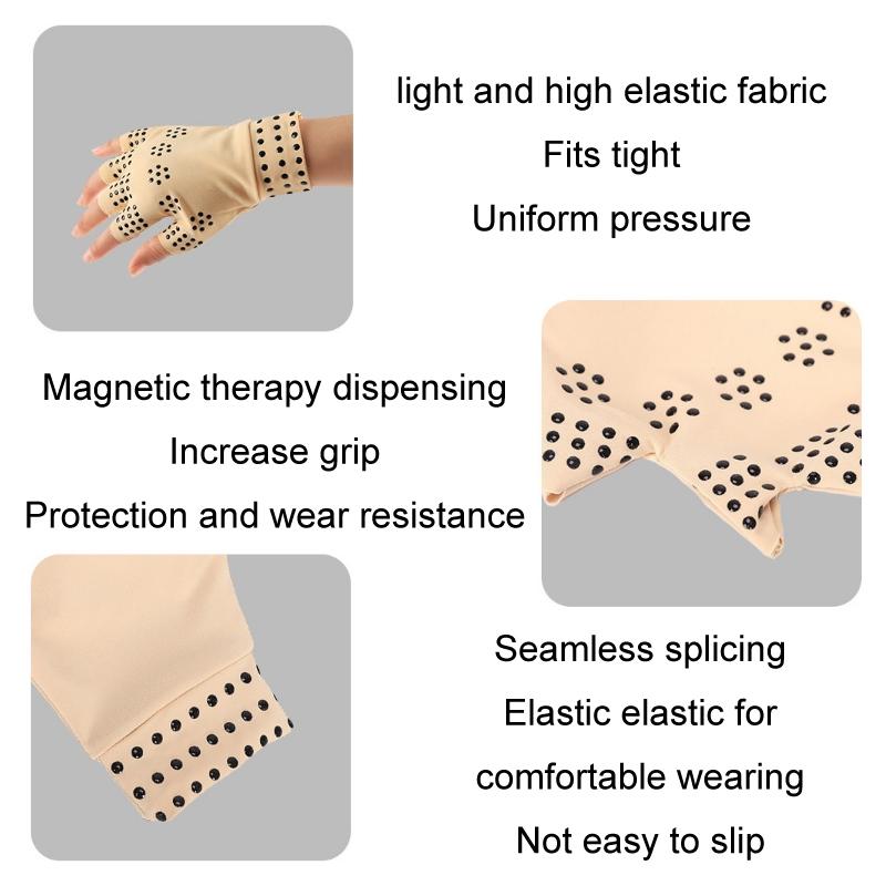 Skin Tone Fingerless Compression Gloves For Arthritis Relief And Non Slip Grip 1