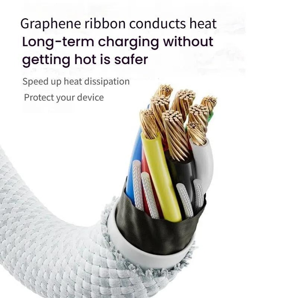 240W USB C Fast Charging Cable 15m Braided PD Dual Type C Power Cable 4