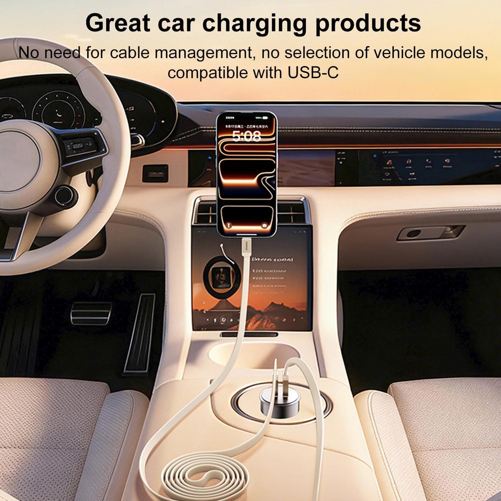 100W USB C Magnetic Retractable Fast Charging Braided Cable For Phones Tablets Laptops 8