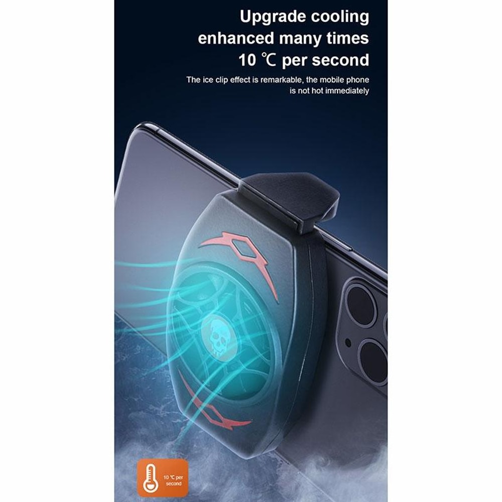 Mobile Gaming Cooler Snap-Type Silent Phone Cooling Fan for Smartphones