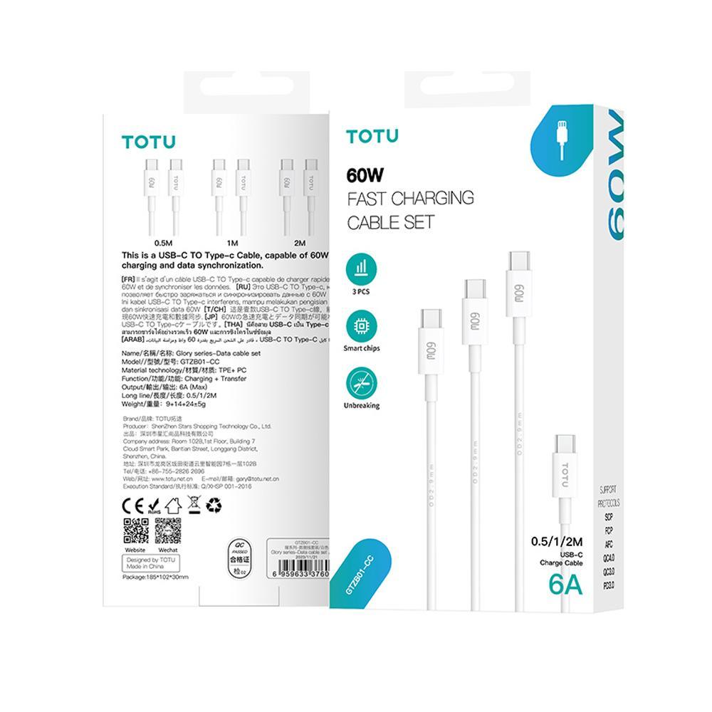 60W Fast Charging USB C To USB C Cable Set With E Marker Safety Chip 7