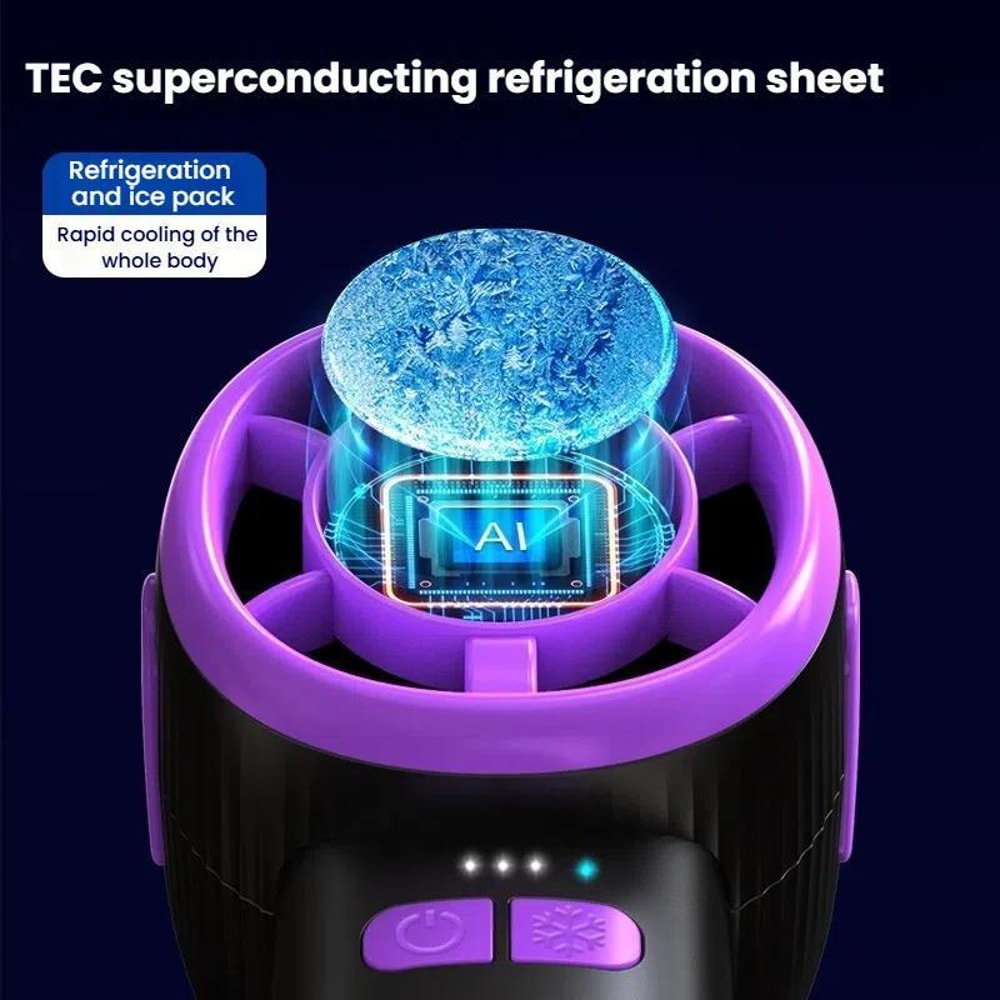 Speed USB Semiconductor Cooling Fan Handheld Fan with Digital Display, Rechargeable Portable Design