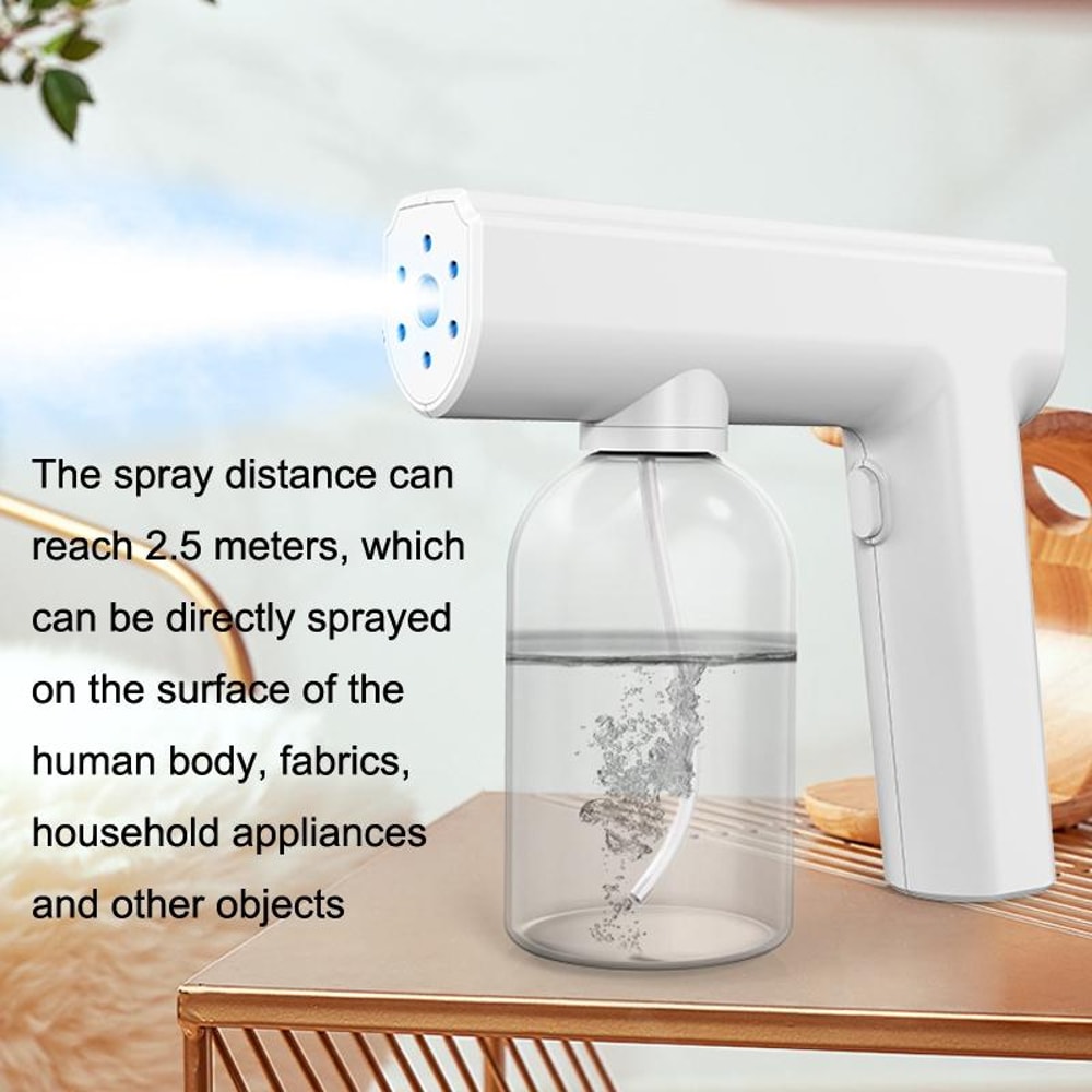 Portable Blue Light Sanitizer Spray Gun Handheld Nano Disinfectant Mister 2
