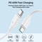 60W USB C To USB C Fast Charging Cable Durable Data Sync Cord 1