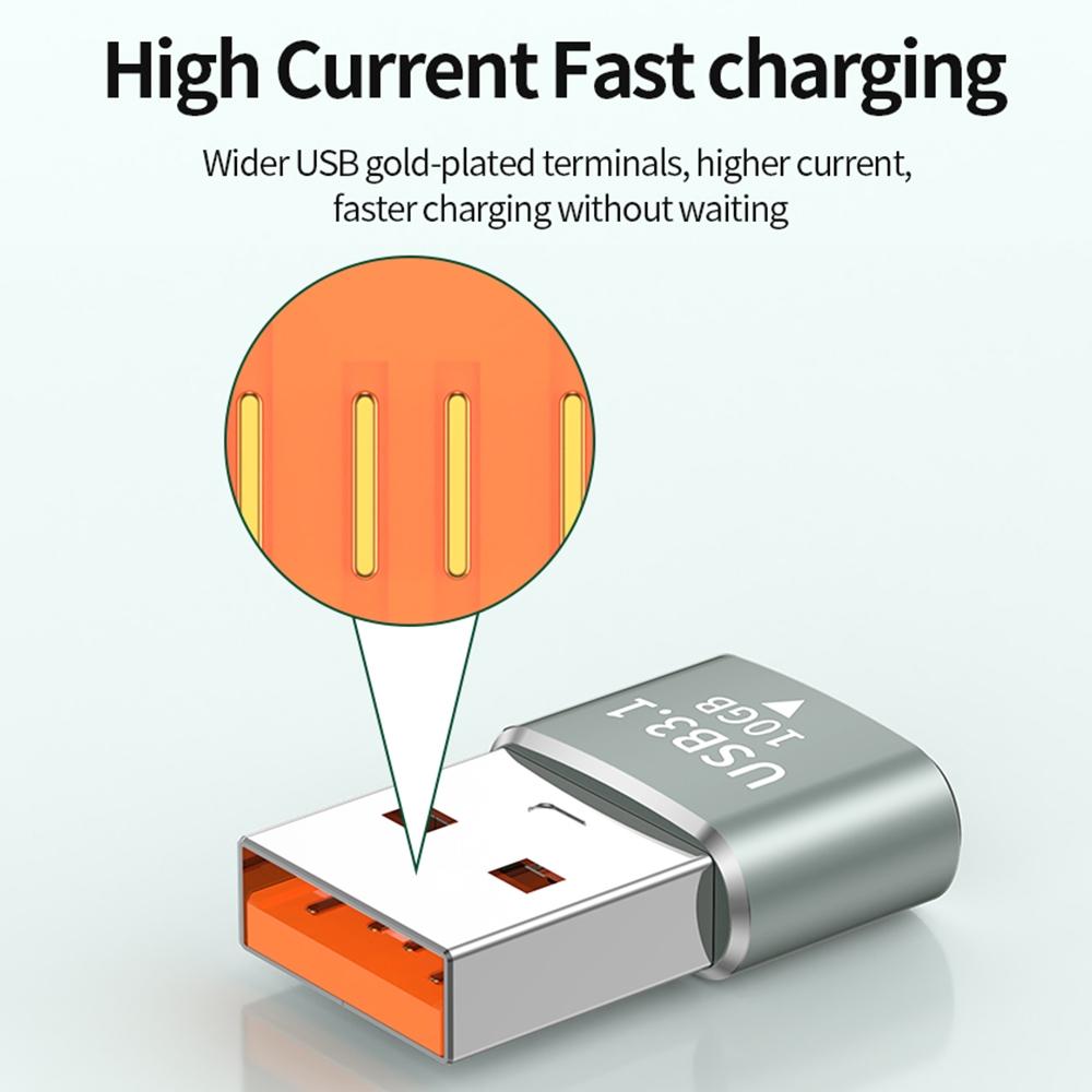 120W USB To Type C OTG Adapter 10Gbps Fast Data Transfer Compact Converter 2