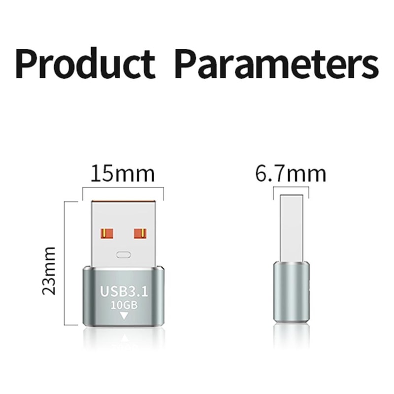 120W USB To Type C OTG Adapter 10Gbps Fast Data Transfer Compact Converter 4