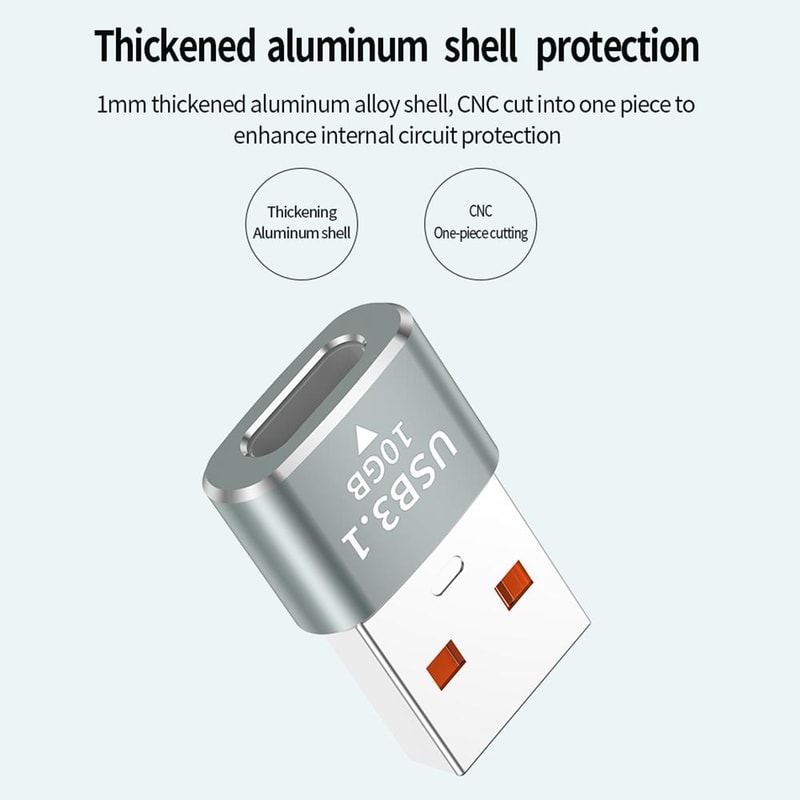 120W USB To Type C OTG Adapter 10Gbps Fast Data Transfer Compact Converter 12