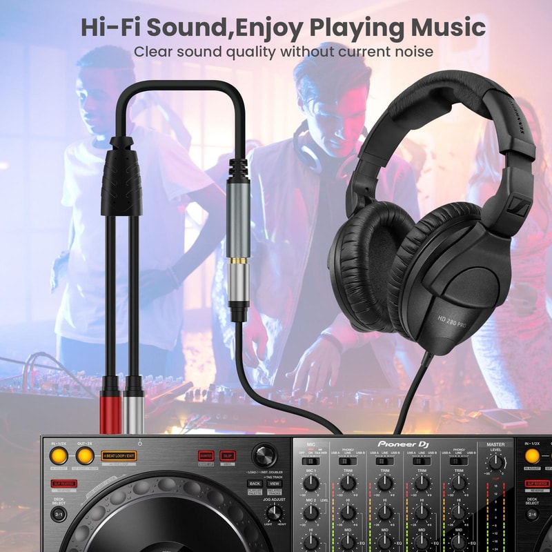 Gold Plated 35mm To Dual 635mm Audio Cable Y Splitter For Mixer Amplifier Hi Fi Systems 2