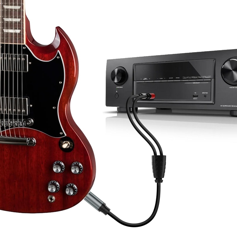 Gold Plated 35mm To Dual 635mm Audio Cable Y Splitter For Mixer Amplifier Hi Fi Systems 1