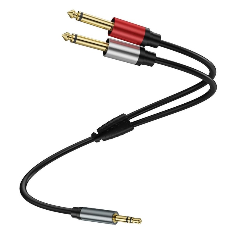 Gold Plated 35mm To Dual 635mm Audio Cable Y Splitter For Mixer Amplifier Hi Fi Systems 6