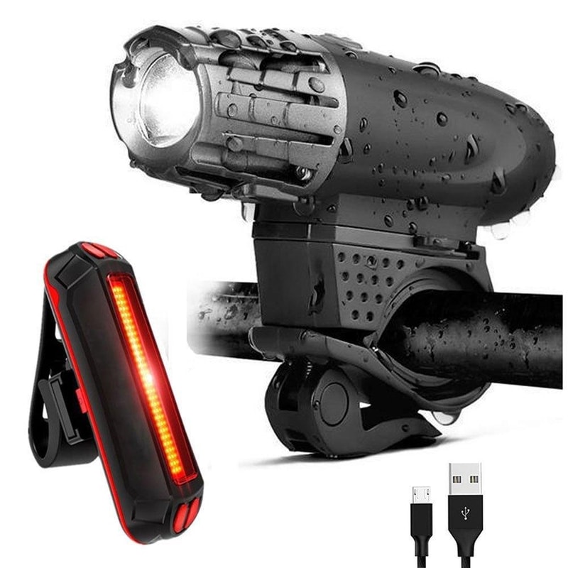 USB Rechargeable Bike Light Waterproof Mountain Bike Safety Warning Light 0