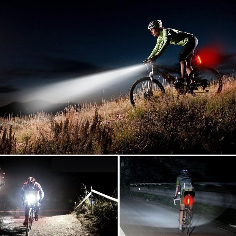 USB Rechargeable Bike Light Waterproof Mountain Bike Safety Warning Light 9