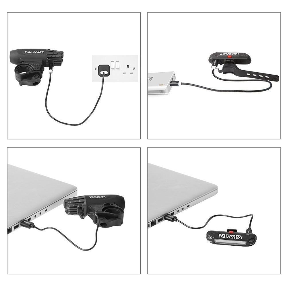 USB Rechargeable Bike Light Waterproof Mountain Bike Safety Warning Light 6