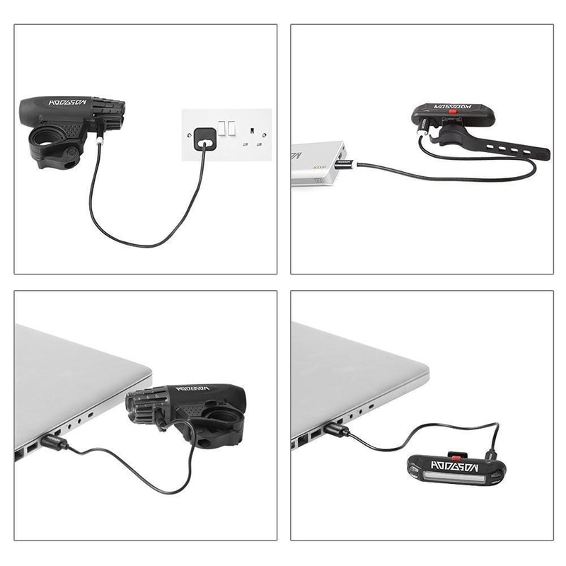 USB Rechargeable Bike Light Waterproof Mountain Bike Safety Warning Light 6