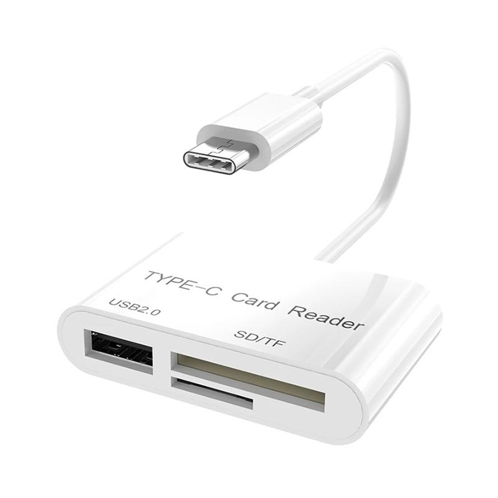 USB C Multi Card Reader Adapter with SD Micro SD USB Hub