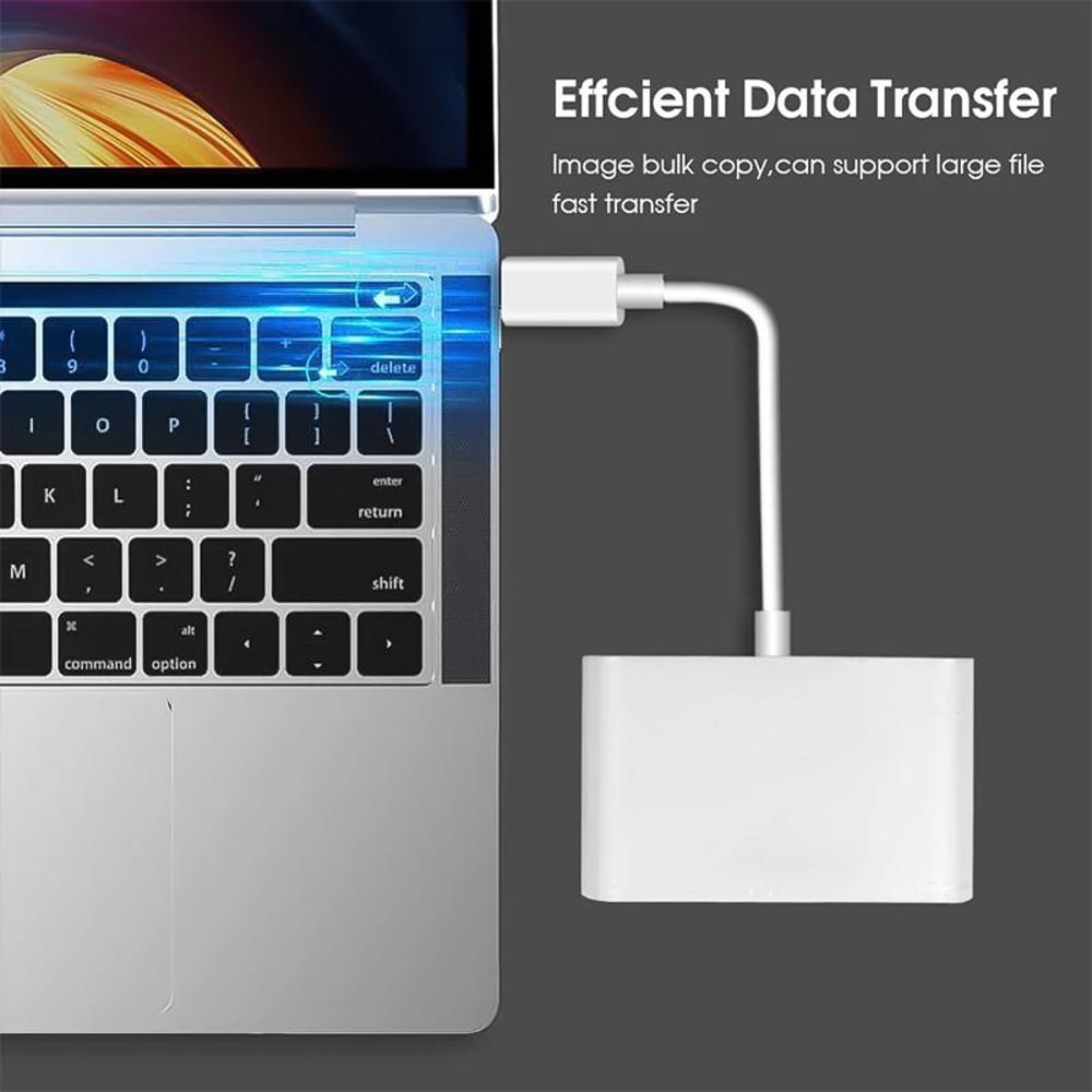 USB C Multi Card Reader Adapter with SD Micro SD USB Hub