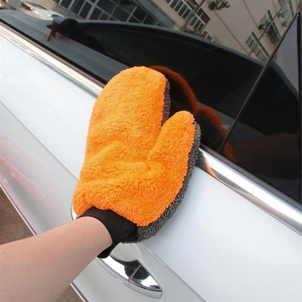 DoubleSided Car Wash Mitt Coral Fleece ScratchFree Cleaning Glove For Cars And Motorcycles 8