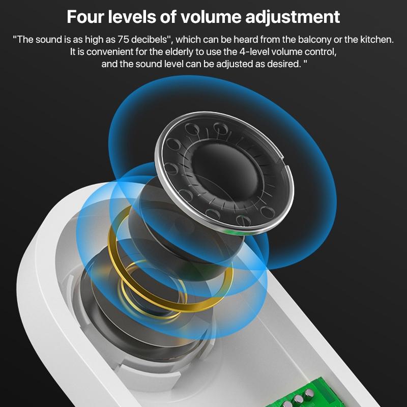 Smart Wireless Doorbell With Temperature Display Elderly Pager System 4