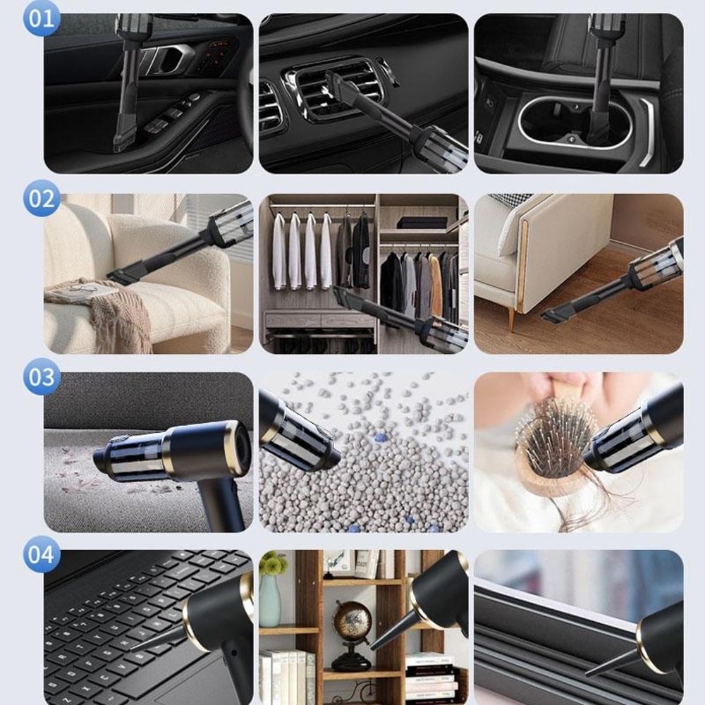 Wireless Mini Car Vacuum Cleaner Blower Portable Cordless Car Vacuum With Dual Function 8