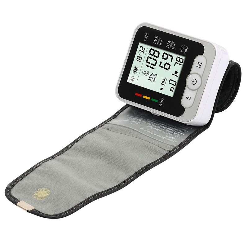 Wrist Blood Pressure Monitor with Voice, Digital Automatic Sphygmomanometer for Home Health Tracking