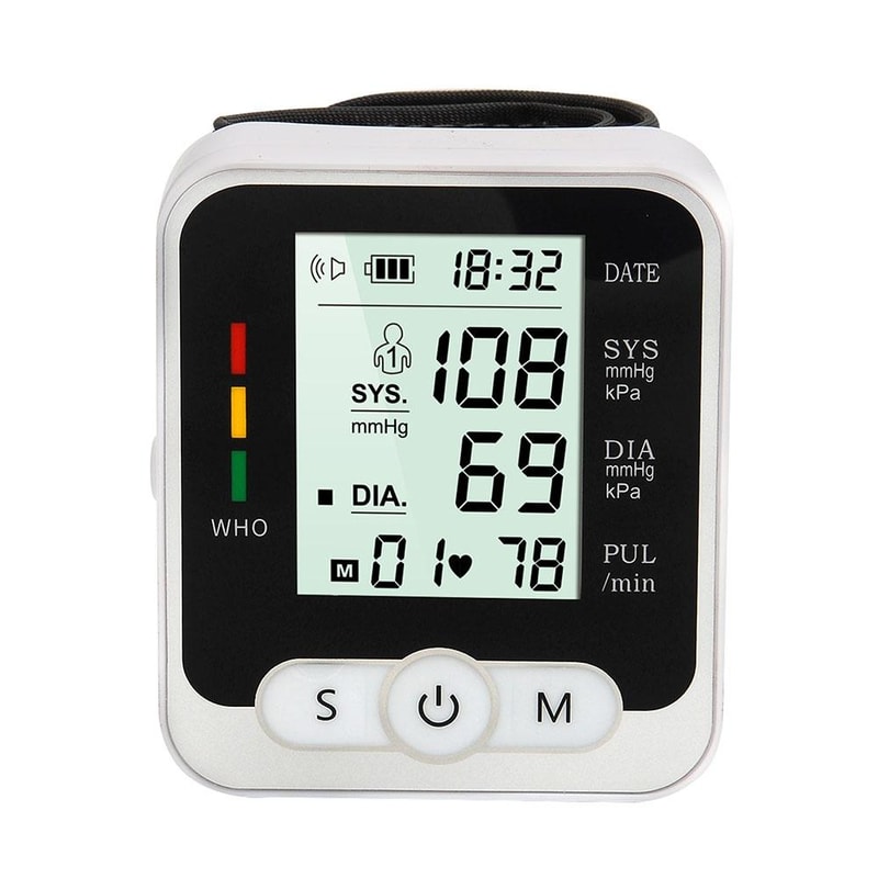 Wrist Blood Pressure Monitor with Voice, Digital Automatic Sphygmomanometer for Home Health Tracking