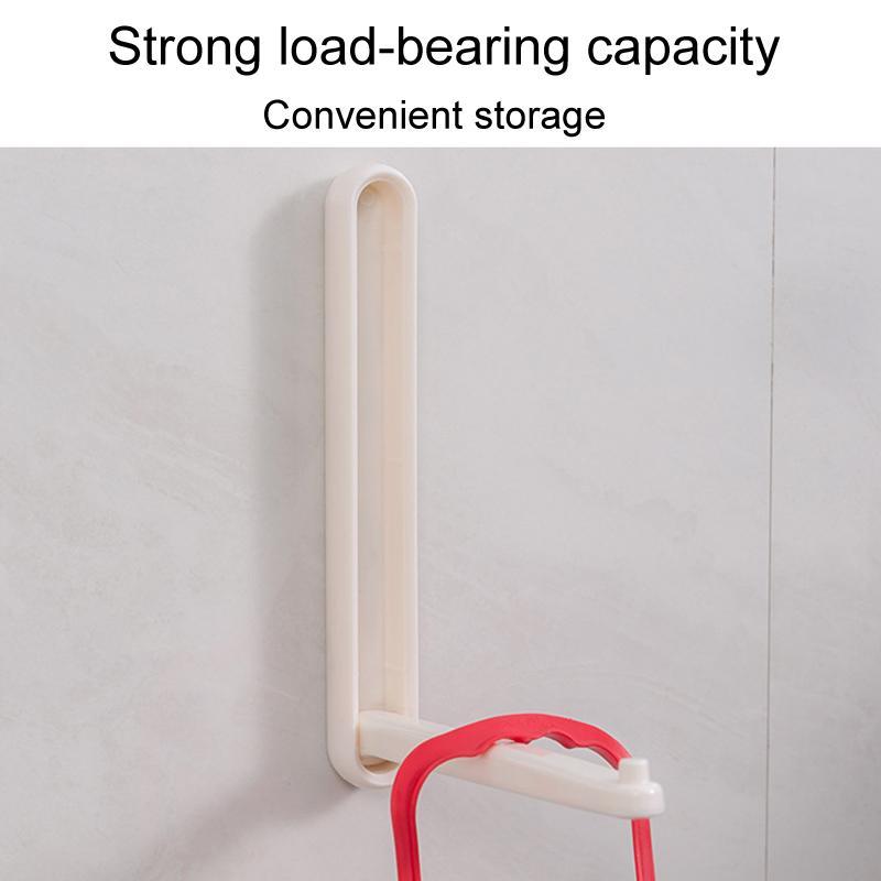 No Drill Foldable Hanger Organizer Wall Mounted Balcony Clothes Rack 3