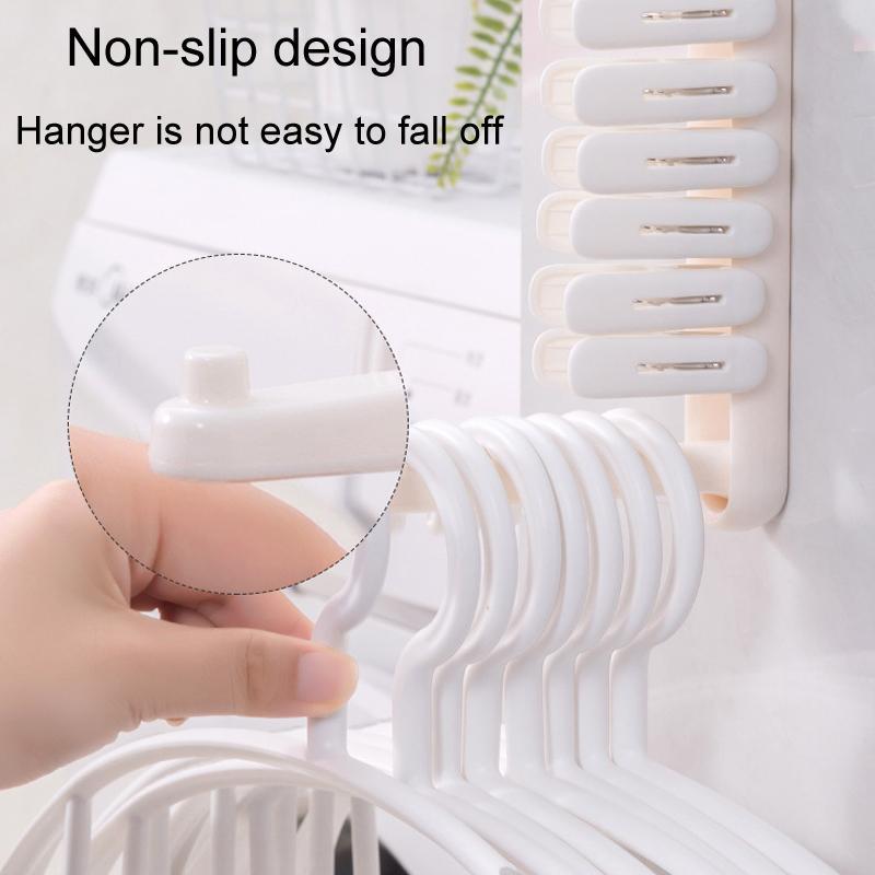 No Drill Foldable Hanger Organizer Wall Mounted Balcony Clothes Rack 6