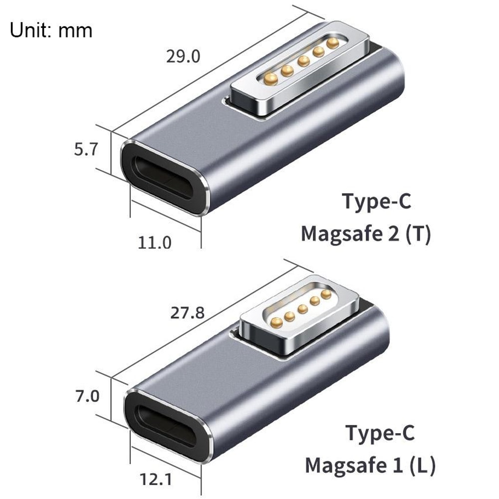 USB C to MagSafe Adapter Fast PD Charging Converter for Magnetic Safe Connect